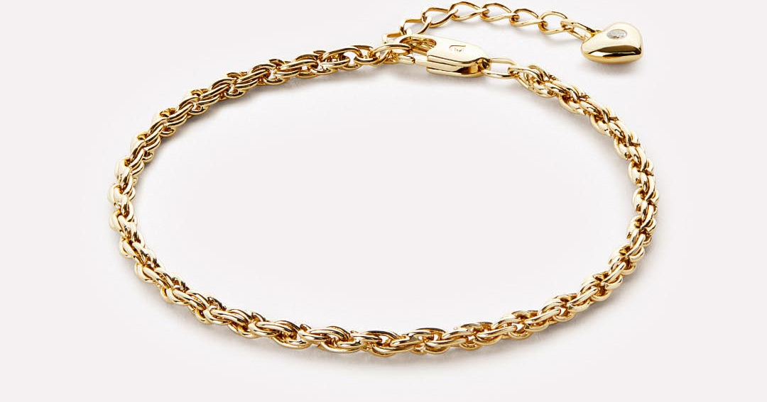 9ct Yellow Gold Diamond Cut Twist 19cm Bracelet – Shiels Jewellers