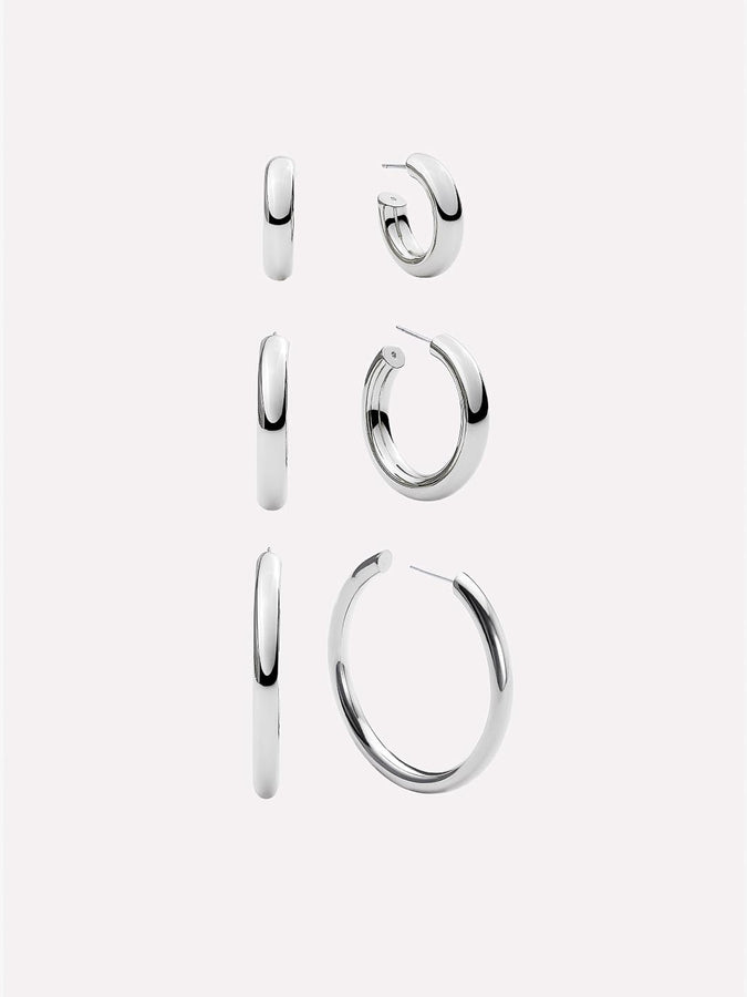 Silver Hoop Earrings - Tia Medium Silver | Ana Luisa Jewelry
