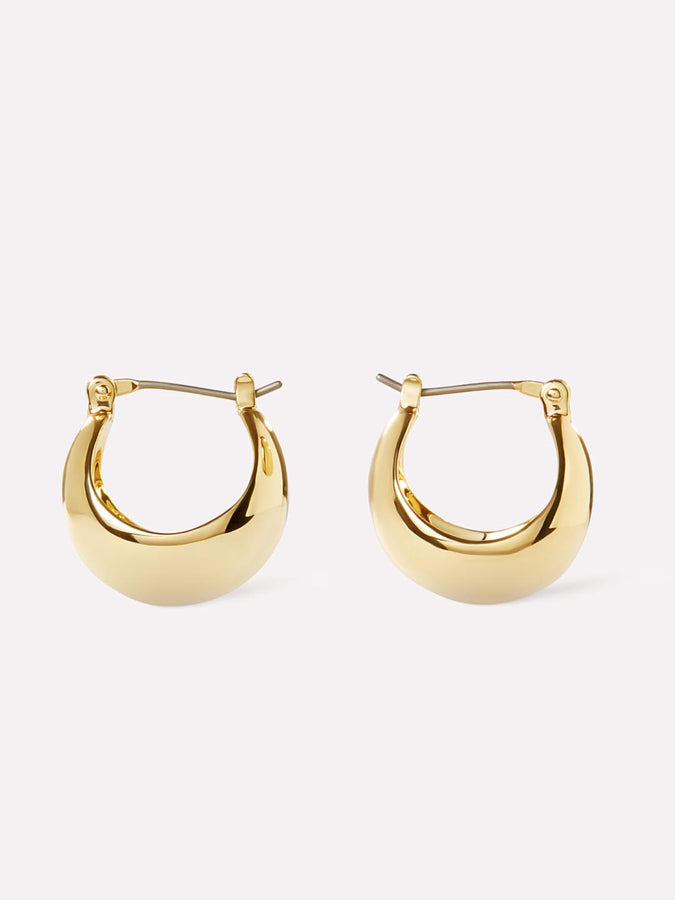 Gold Large Dome Plain Stud Earrings - Lovisa