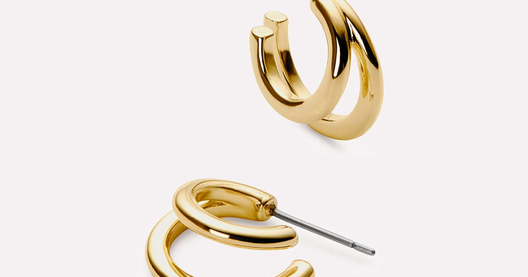 ash double gold earrings from ana louisa