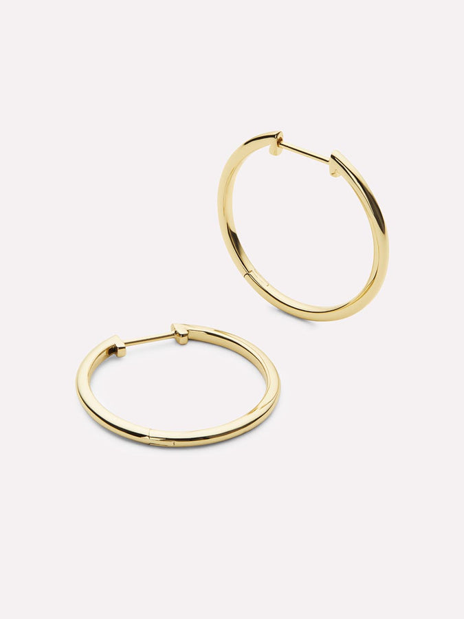 14K Gold Medium Slim Endless Hoop Earrings - Lo Medium - Gold - Ana Luisa Jewelry