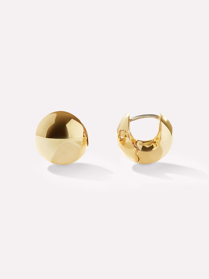 22k Plain Gold Earring JG-2002-01959 – Jewelegance