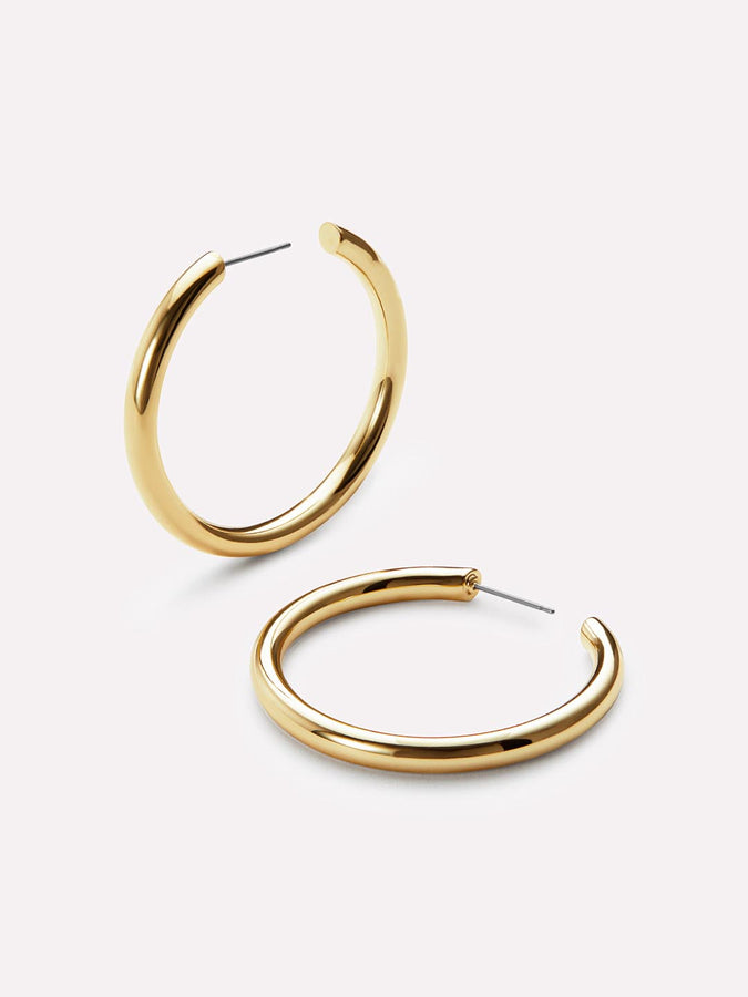 Classic Wide Hoop Earrings - Gold – Dandelion Jewelry