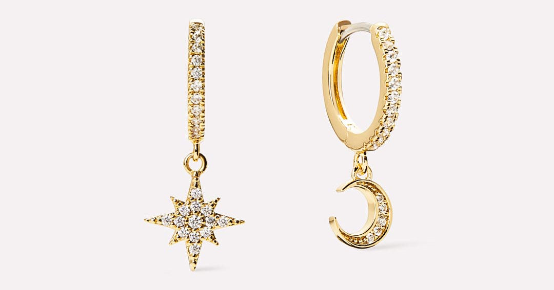 Alloy Moon Star Earrings at Rs 50/pair in Ghaziabad | ID: 25739813930