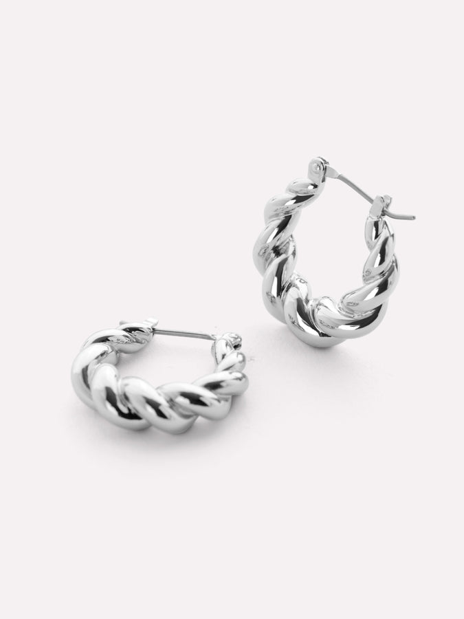 Twisted Hoop Earrings - Paris Silver, Ana Luisa