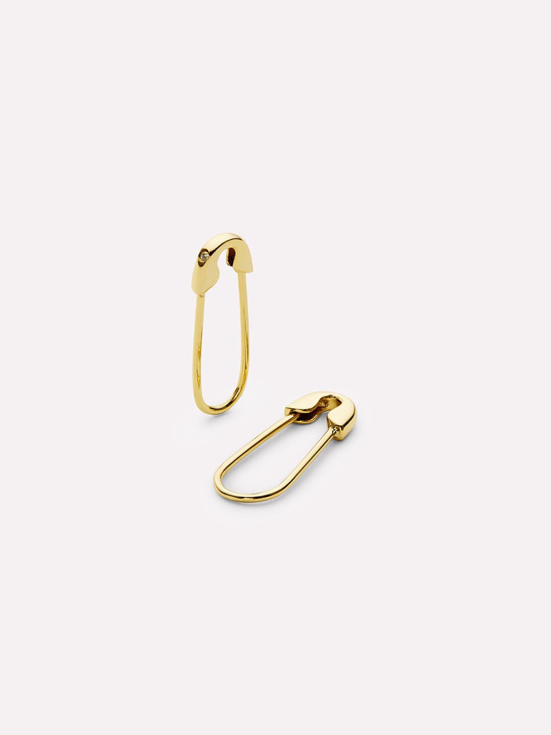 14K GOLD SAFETY PIN EARRING - eklexic