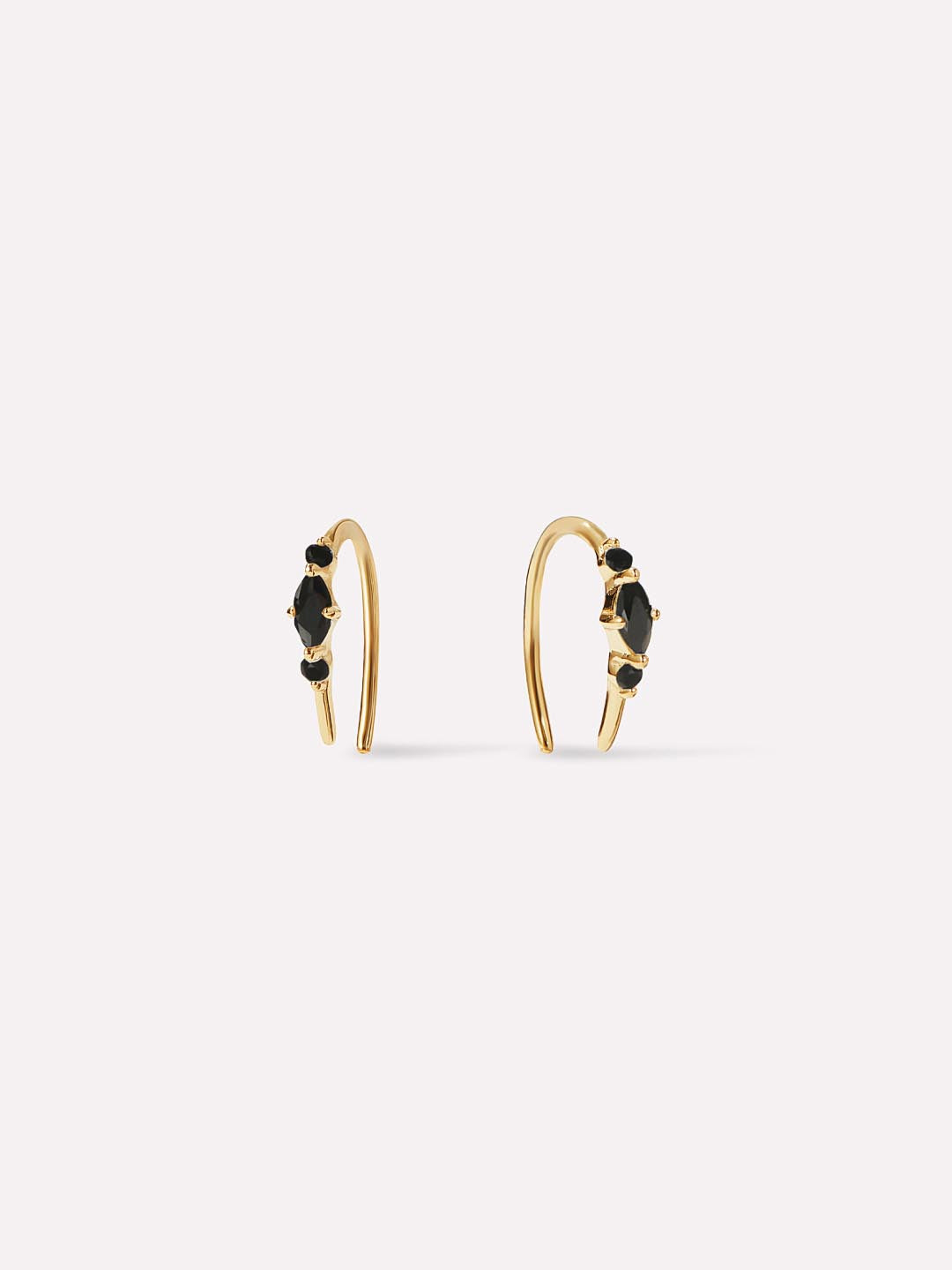 14K Gold Open Hoop Earrings - Leigh Black - Ana Luisa Jewelry - Mother's Day Earrings