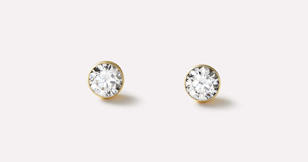 Gold Stud Earrings - Invisible Set Studs Medium | Ana Luisa | Online ...