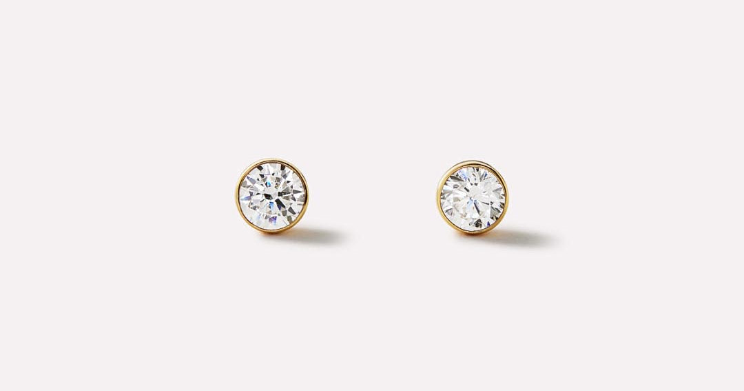 Gold Stud Earrings - Invisible Set Studs Small | Ana Luisa | Online ...
