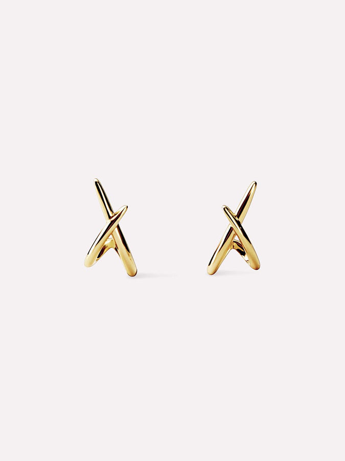 ash double gold earrings from ana louisa