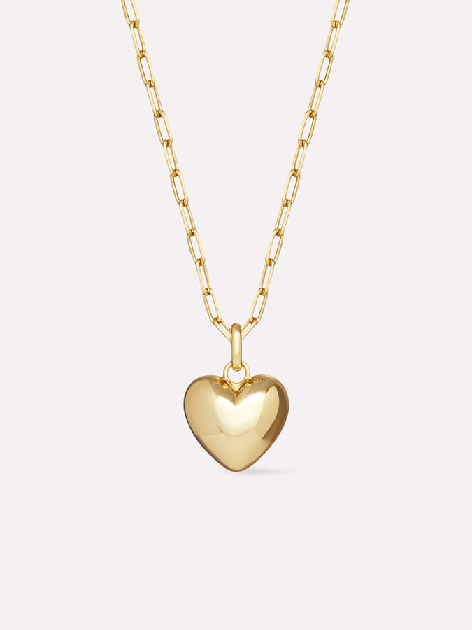 Puffy Heart 18K Gold Custom Pendant Necklace - Heart Pendant – 18K Gold  Plated Sterling Silver – BaubleBar