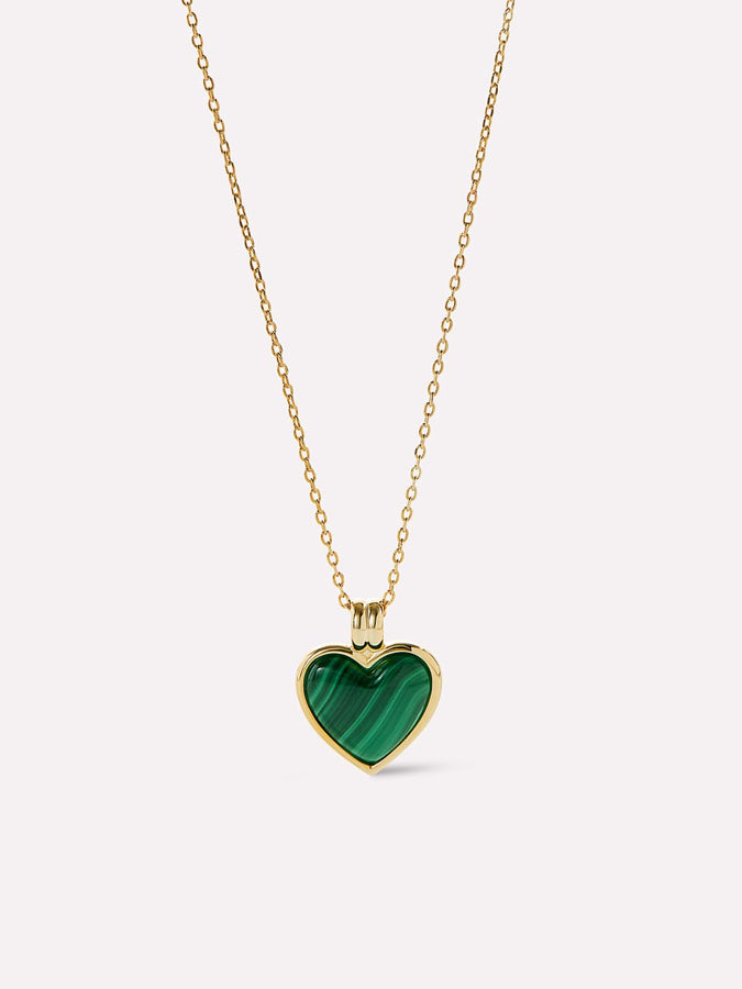 Malachite Crystal Heart Charm Necklace – Bonnie Jennifer