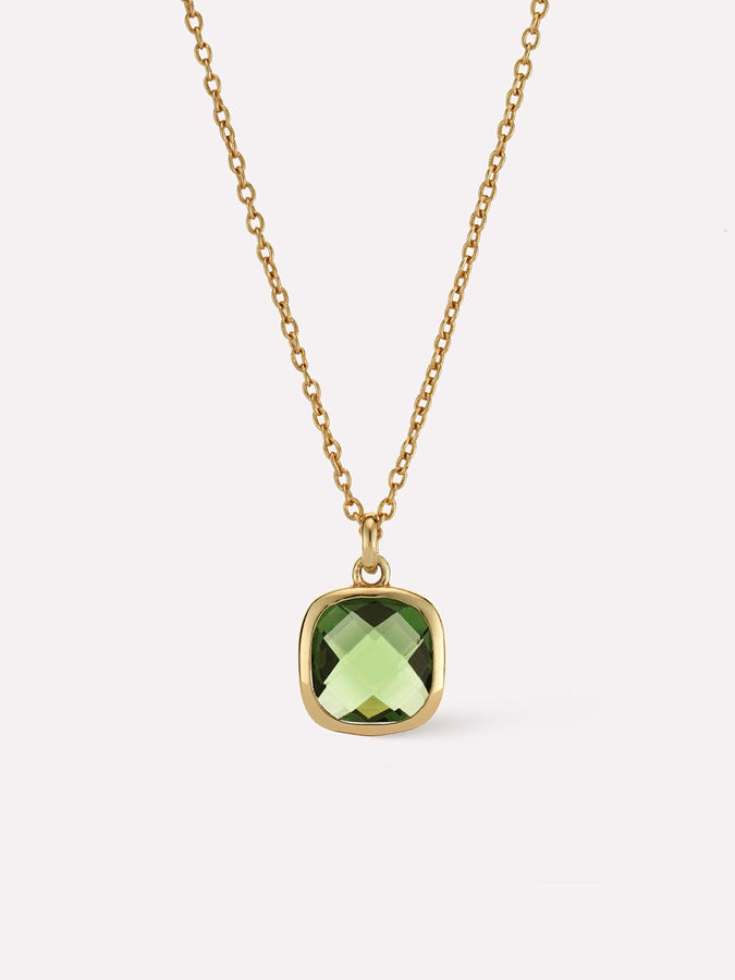 Buy Green Stone Pendant Dual Chain Rose Gold Necklace Online – The Jewelbox