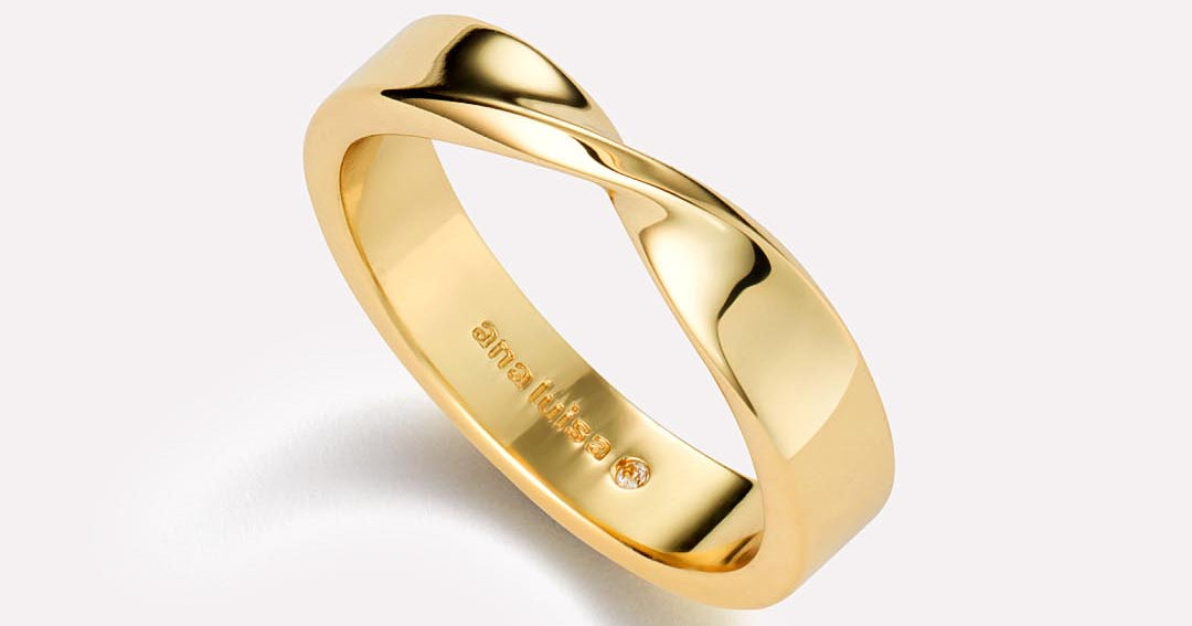 Gold Band Ring - Gold Diamond Signet Ring, Ana Luisa