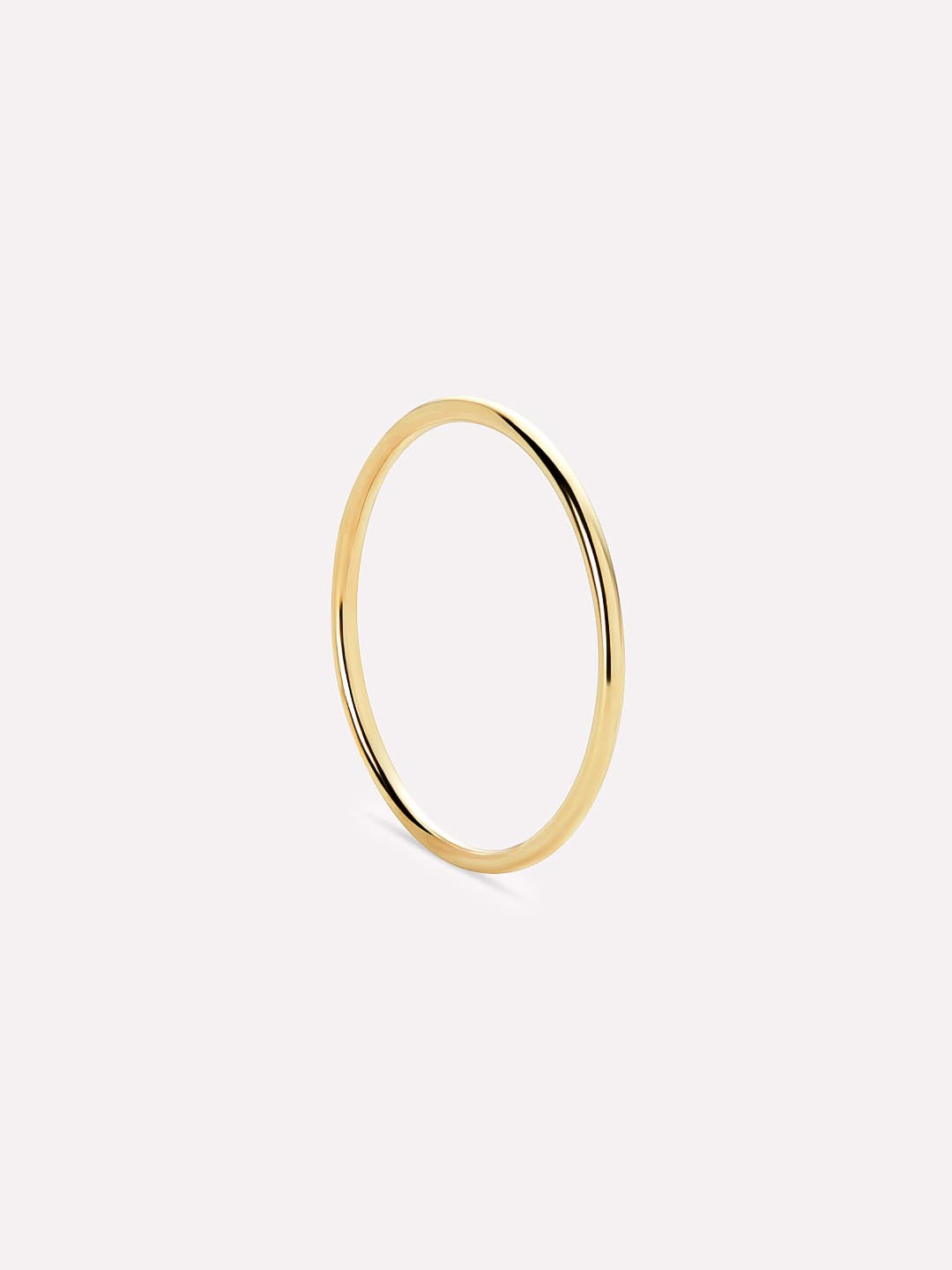 14K Real Solid Gold Polished Band Simple Ring For Women