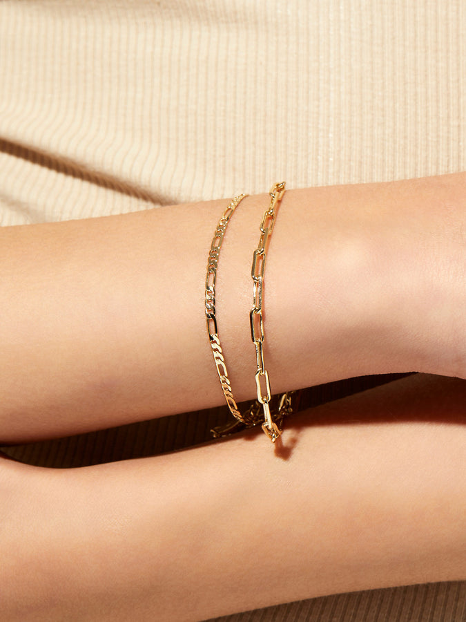 BIJOU GOLD DAINTY DUO SOLITAIRE BRACELET