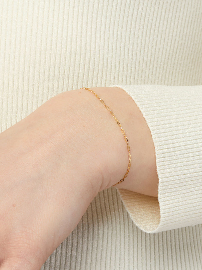 Achara Paperclip Links Chain Style Bracelet - Gold