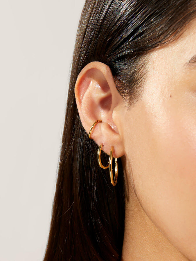 Classic Thick Gold Hoop Earrings