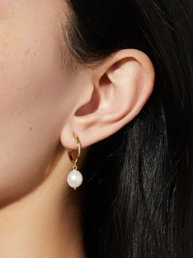 Gold Hoop Earrings Pearl - Shop on Pinterest