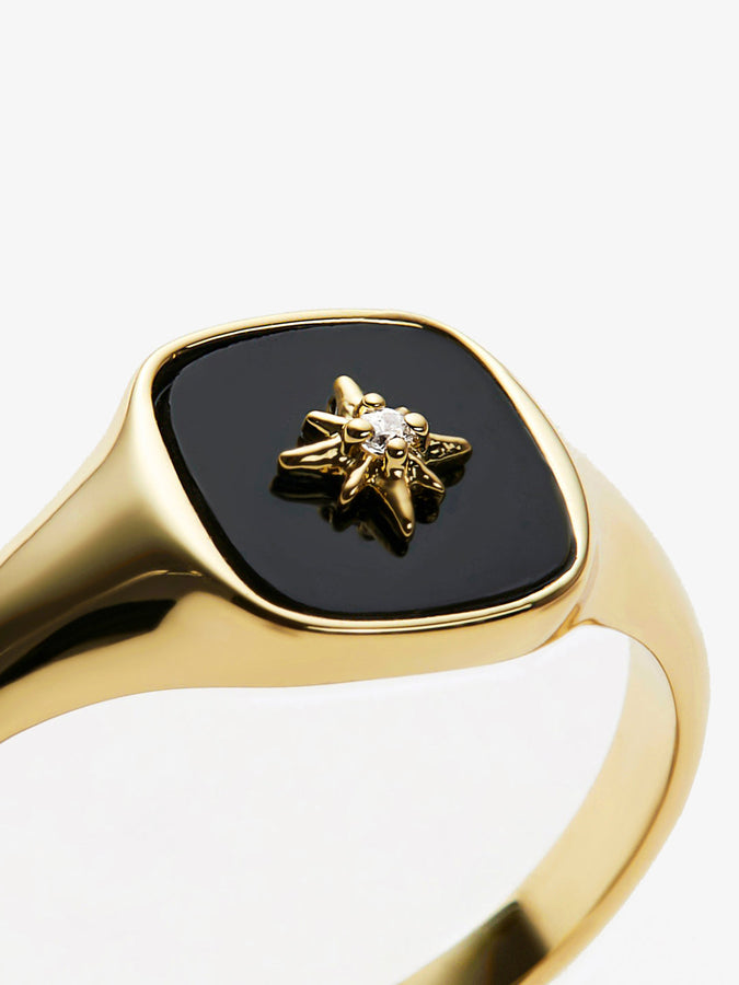 Gold Signet Ring - Amara Black, Ana Luisa