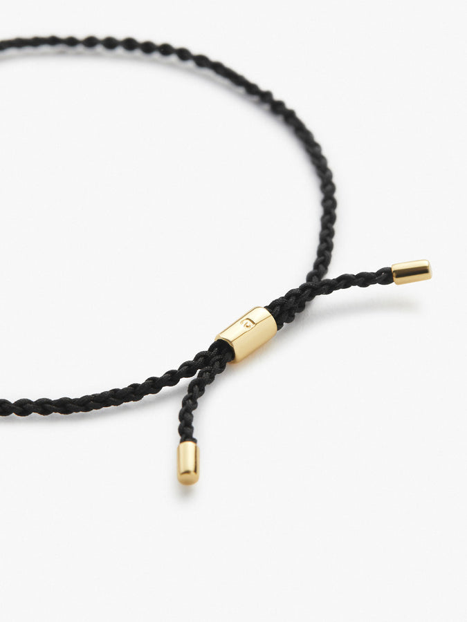 Diamond & Gold Black String Bracelet