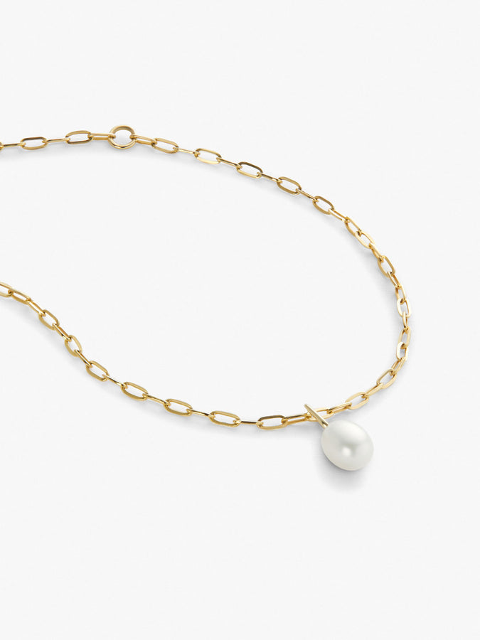 Gold Pearl Drop Necklace, Single Floating Pearl Necklace, Wedding Gift –  Starring You Jewelry