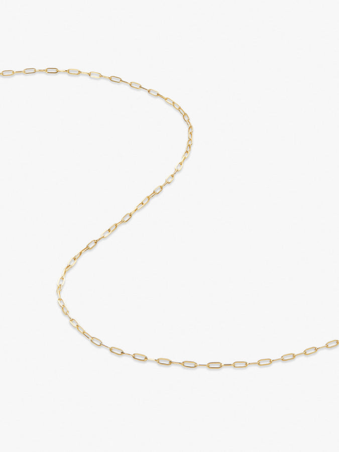 14k Gold Paperclip Chain Necklace 