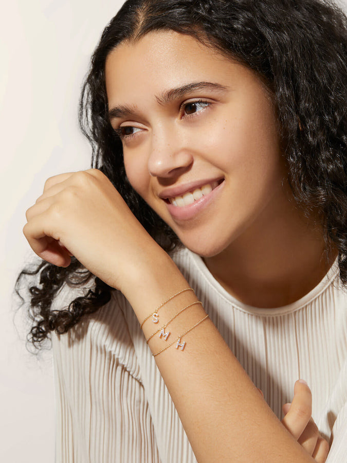 Monogram Charm Bracelet, Sterling Silver Initial Bracelet, Personalize –  Fabulous Creations Jewelry