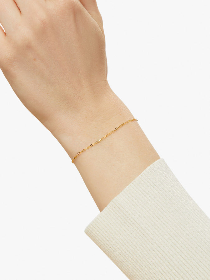 Ricky Gold Paperclip Chain Bracelet Sample - Waterproof Jewelry