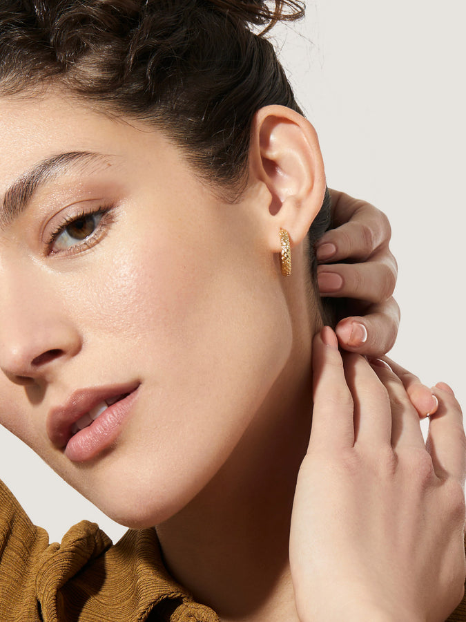 14K Gold Star Hoop Earrings - Oshi - Gold - Ana Luisa Jewelry - Black Friday Earrings