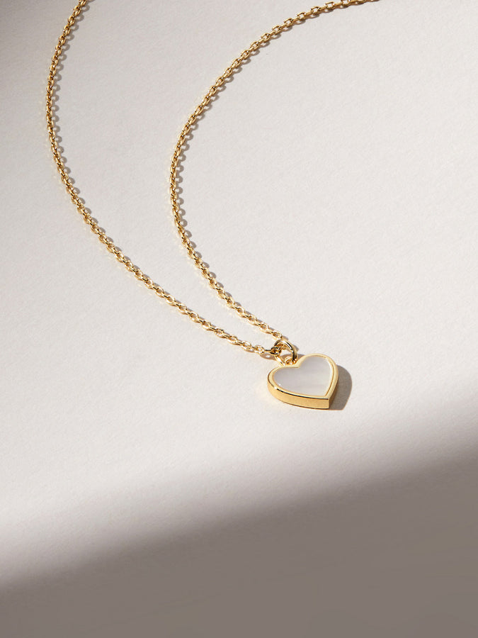 Gold Heart Necklace - Laure Mother of Pearl | Ana Luisa Jewelry