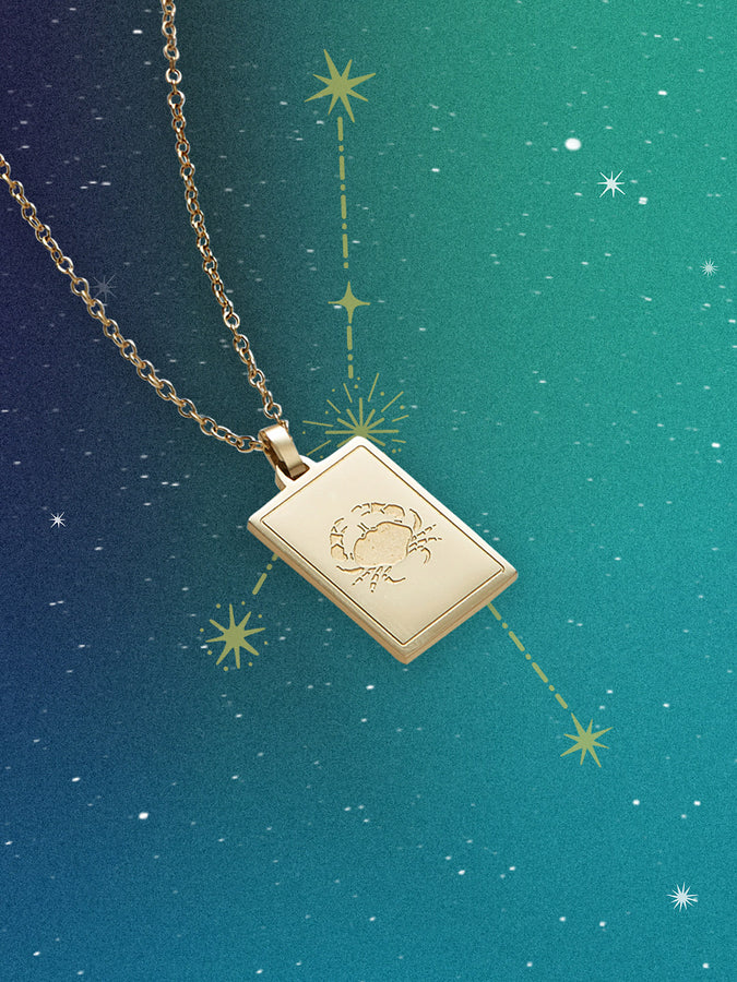 Buy Carlton London Gold Plated Cancer Zodiac Necklace Online