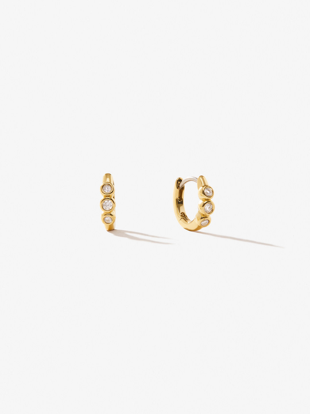 Sterling Silver 14K Gold Diamond Studs - Diamond Studs - Gold - Ana Luisa Jewelry