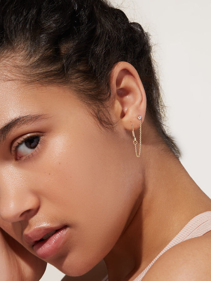 Safety Pin Chain Earring - Sia Link, Ana Luisa