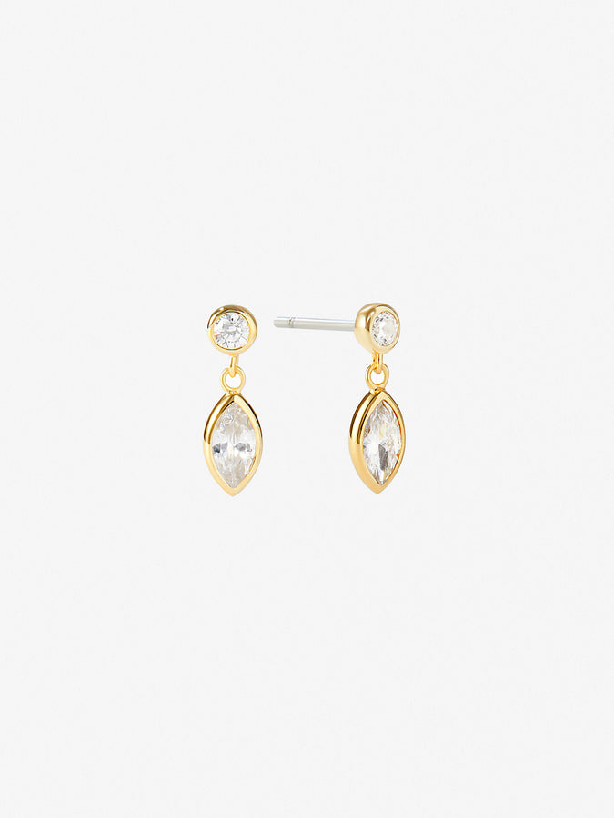 Sterling Silver 14K Gold Diamond Studs - Diamond Studs - Gold - Ana Luisa Jewelry