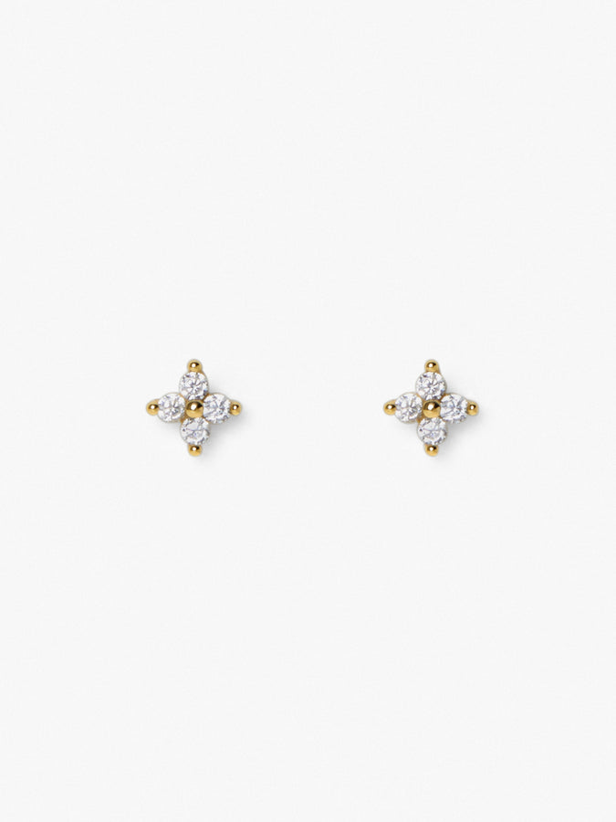 18ct Yellow Gold Round Brilliant Single Stone Stud Diamond Earrings - ES1 -  Steven Stone