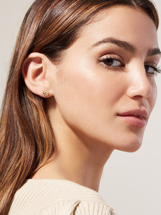 Little Stud Earrings in Gold, Pavé + V Shaped Earrings