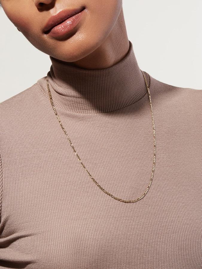 Figaro Chain Necklace - Rose Gold