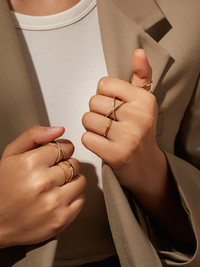 Mejuri Sterling Silver Statement Rings: x Ring Silver