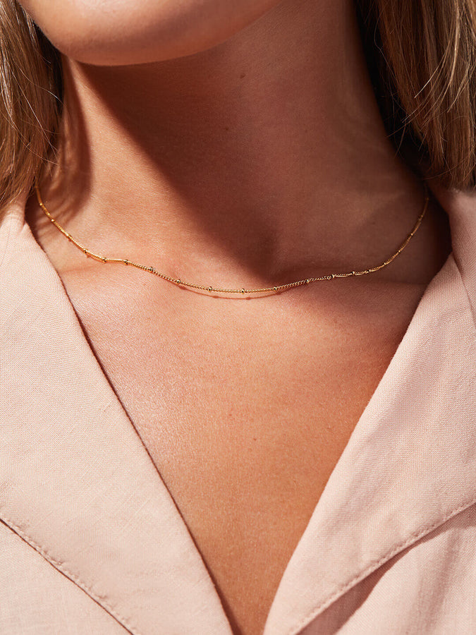 Solid Gold Paperclip Chain Necklace - Gold Paperclip Necklace - Ana Luisa Jewelry