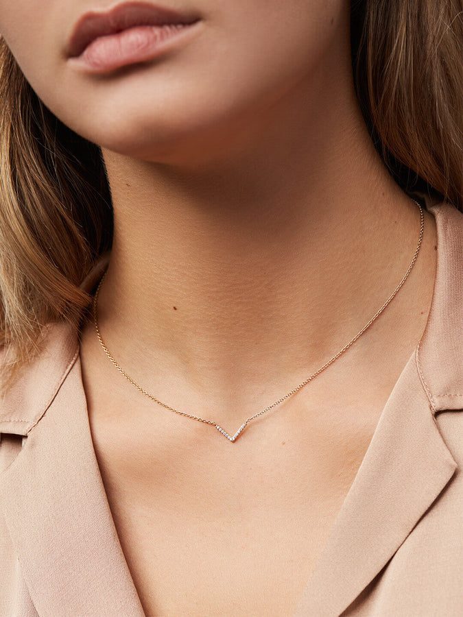 V Necklace/sterling Sliver Plated Necklace/ Dainty V Necklace/ 