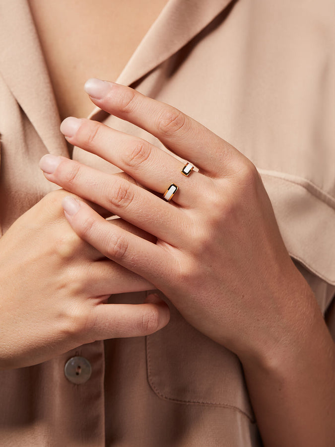 Gold Lacquer Ring - Mecca Off White | Ana Luisa Jewelry