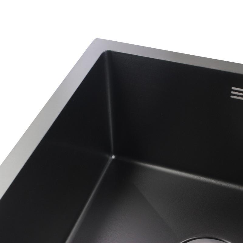 1 2mm Black Stainless Steel Double Bowl Top Undermount Kitchen Sink 710x450x205mm