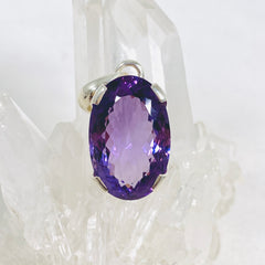 Oval - faceted amethyst pendant
