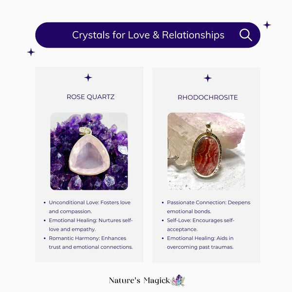 The Top Crystals To Attract Love And Improve Relationships - Rose Quartz and Rhodochrosite