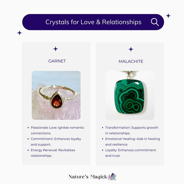 The Top Crystals To Attract Love And Improve Relationships - Garnet and Malachite