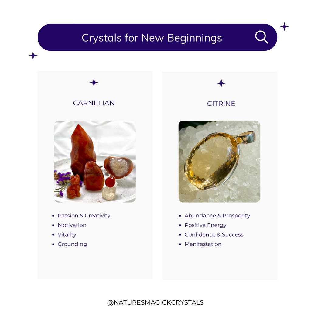 Crystals for New Beginnings - Carnelian and Citrine