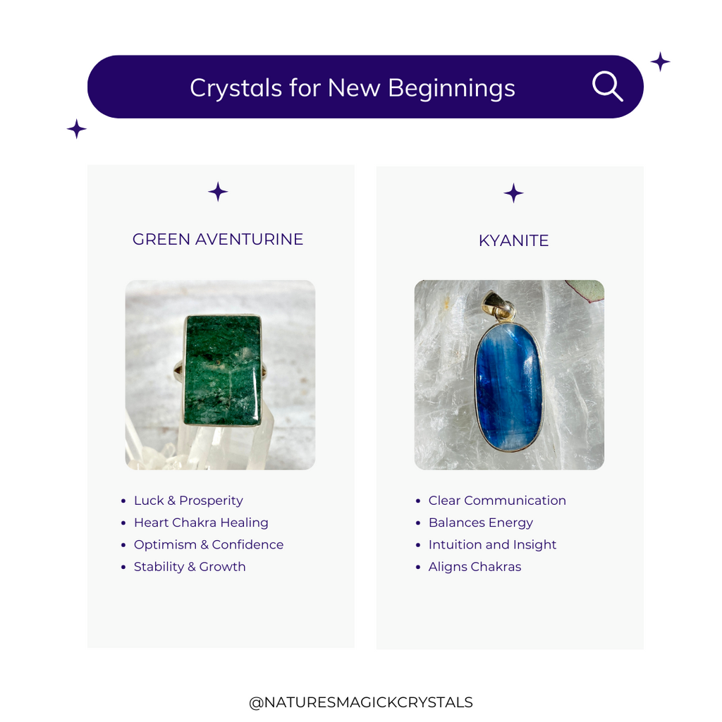 Crystals for New Beginnings - Green Aventurine and Kyanite