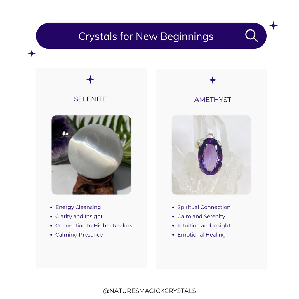 Crystals for New Beginnings - Selenite and Amethyst