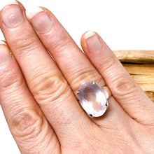 Rose quartz faceted oval ring s.9 KRGJ1145